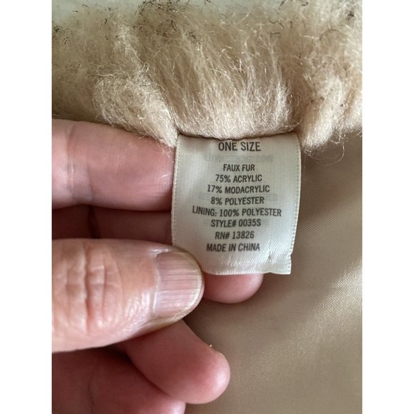 Vintage Faux Fur Shaggy Shrug Wrap Cape Stole Pink and Gray Stay Put 46" X 7"‎ - Picture 13 of 16